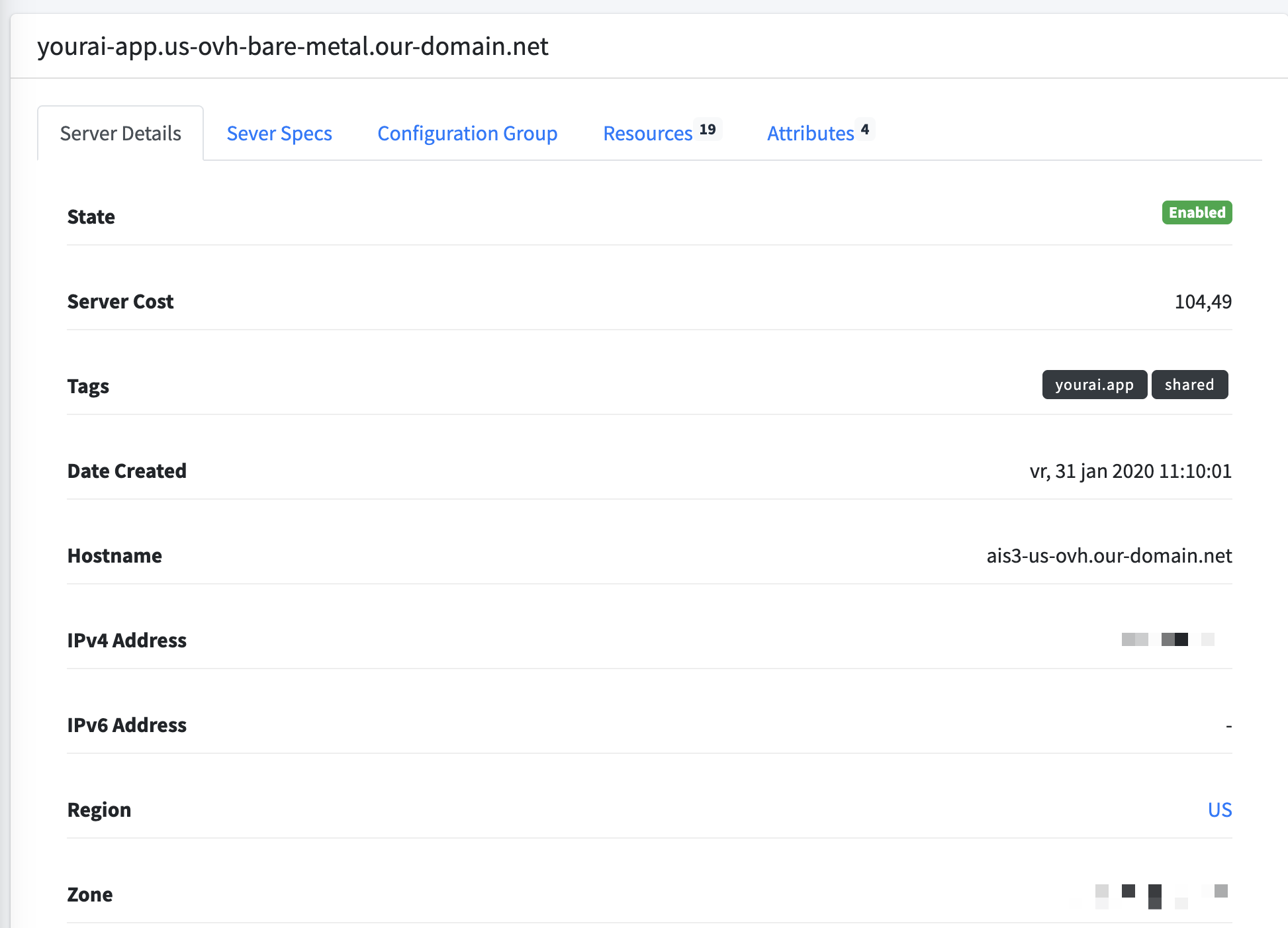 Infrastructure Manager provisioning interface