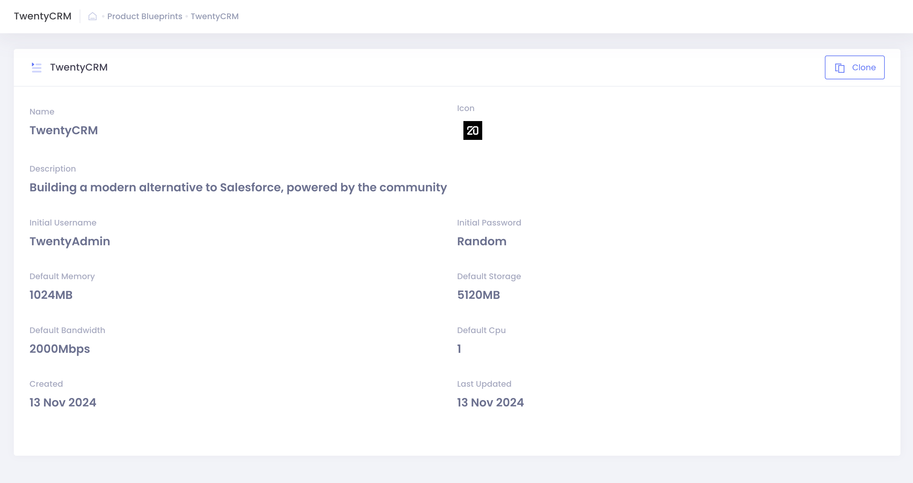 Product Delivery Engine blueprint selection interface